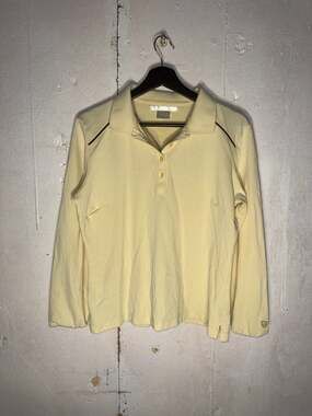 Nike Golf Women's Long Sleeve Dri-Fit Polo Shirt Yellow with Black Trim